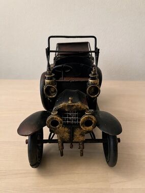 Vintage Black Metal Automobile Model Car Decorative Display Ornament Touring Car
